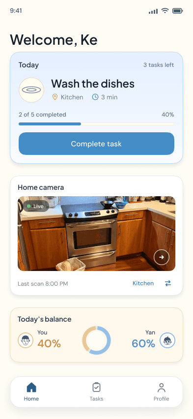 Home: revised interface