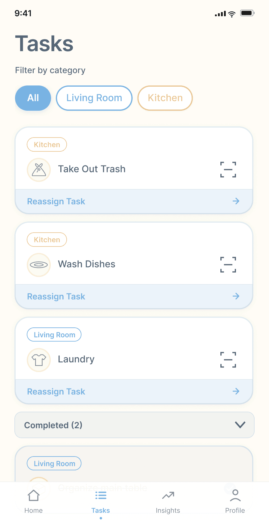 Tasks: earlier interface