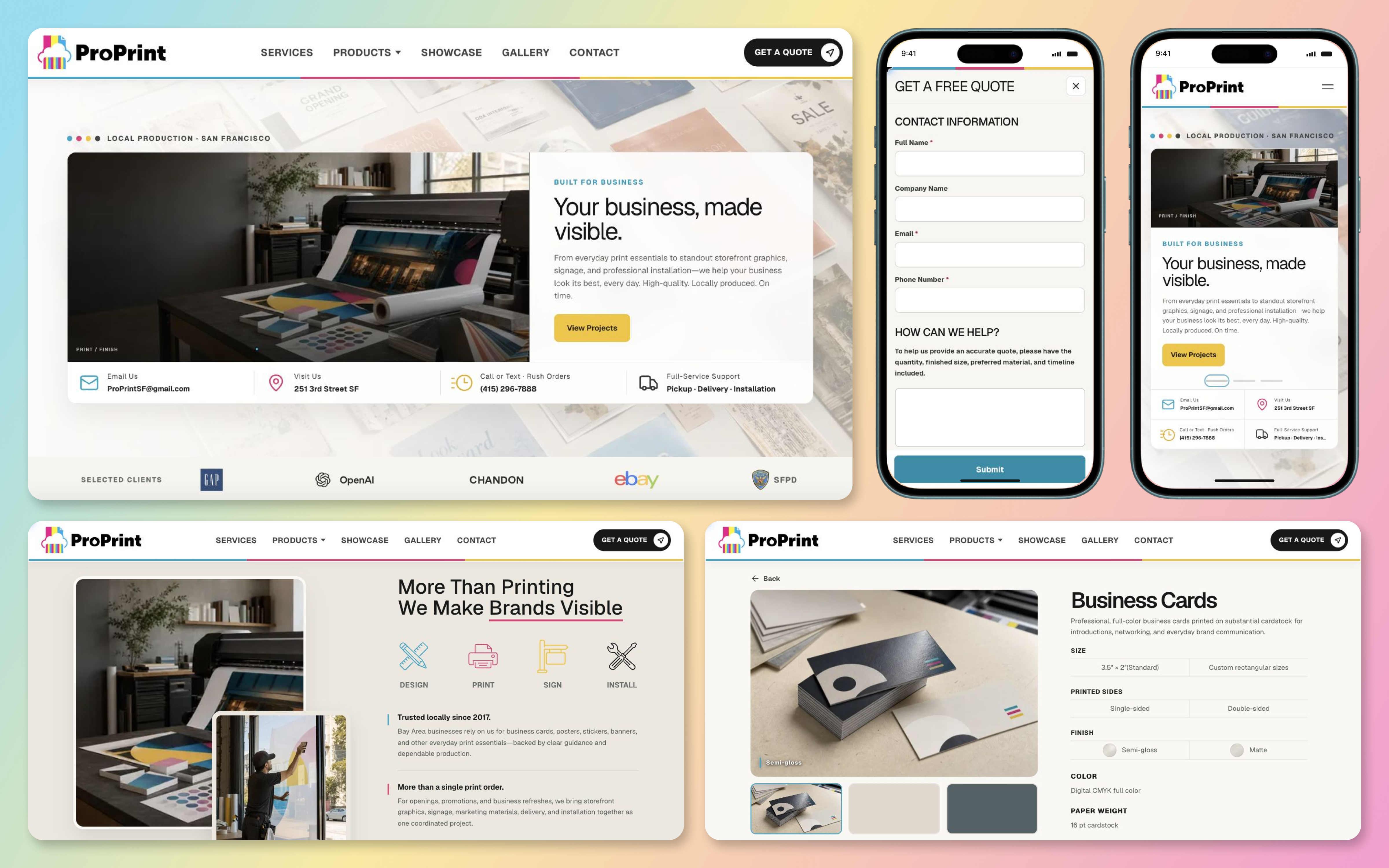 ProPrint — Website redesign preview