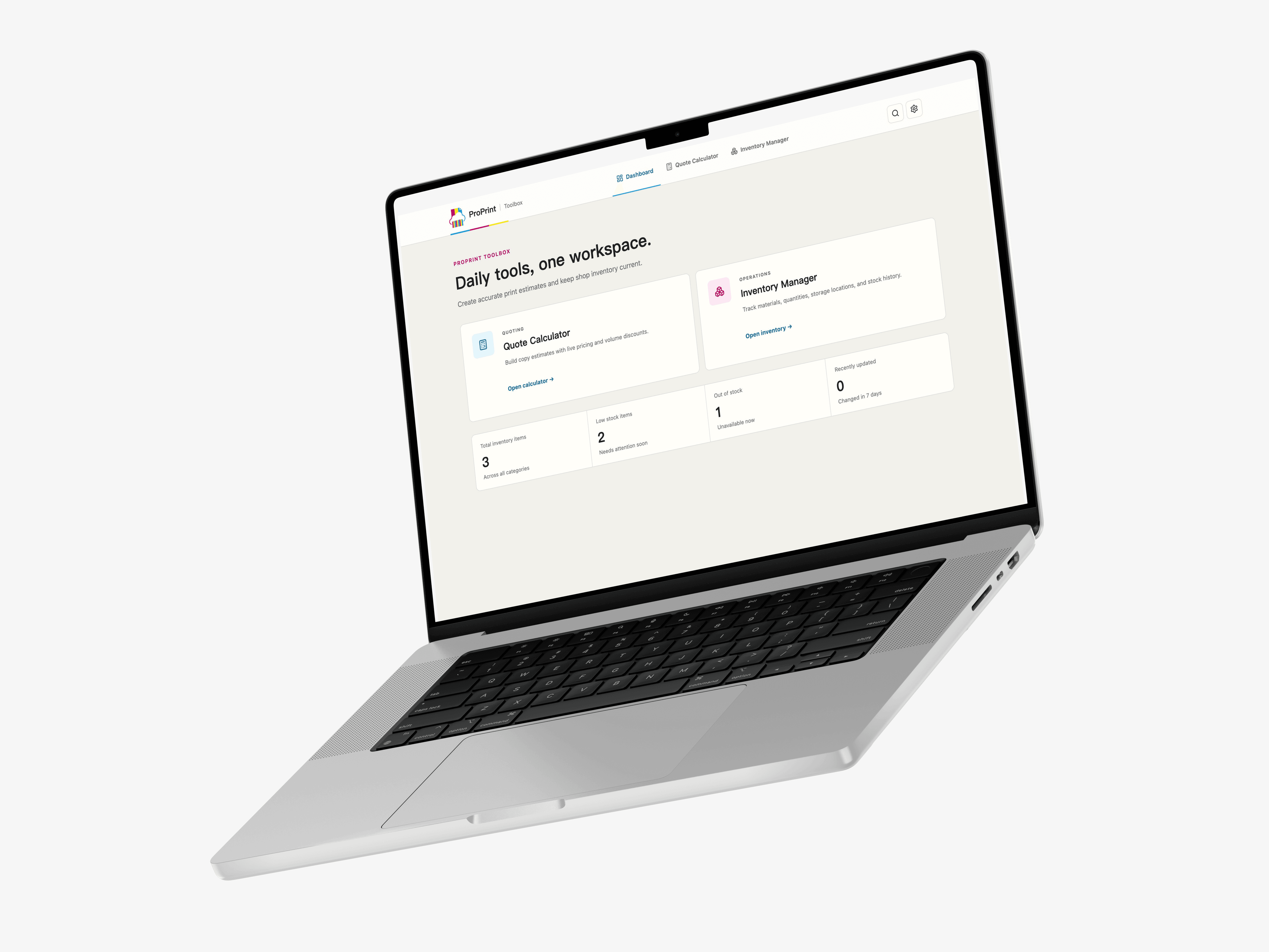 Quoting & Inventory Toolbox — Quoting & inventory preview